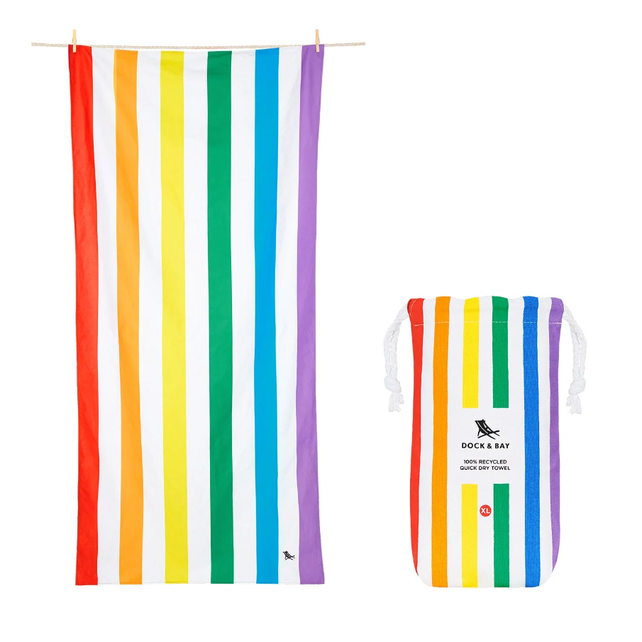 Dock & Bay Microfiber XL Towel Travel Accessories in Rainbow Skies at Wrapsody