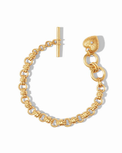 Julie Vos Esme Heart Bracelet Gold/CZ Bracelets in  at Wrapsody