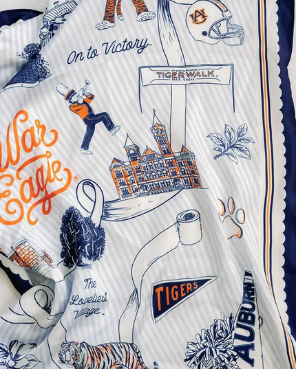 Auburn Striped Silk Scarf
