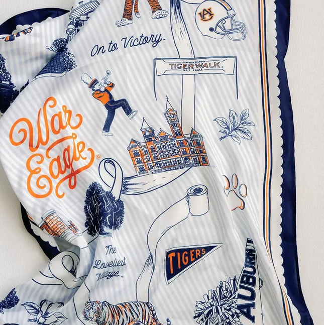 Auburn Striped Silk Scarf Hair Accessories in at Wrapsody