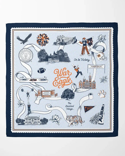Auburn Striped Silk Scarf