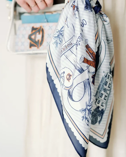 Auburn Striped Silk Scarf