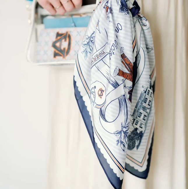 Auburn Striped Silk Scarf Hair Accessories in at Wrapsody