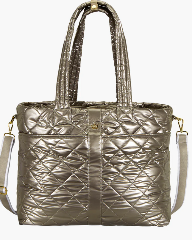 Oliver Thomas Wanderlust XL Tote Luggage, Totes in Modern Taupe Metallic at Wrapsody