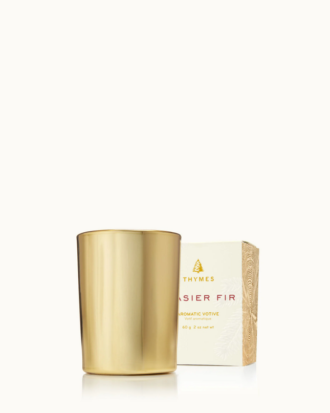 Frasier Fir Gold Votive Candle Candles in  at Wrapsody