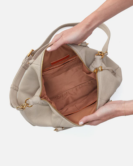 Hobo Harley Satchel in Taupe Totes in  at Wrapsody