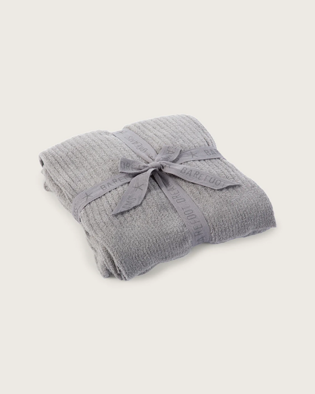 Barefoot Dreams CozyChic Lite Ribbed Throw Blankets & Throws in Pewter at Wrapsody