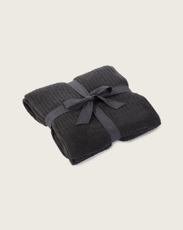 Barefoot Dreams CozyChic Lite Ribbed Throw Blankets & Throws in Carbon at Wrapsody