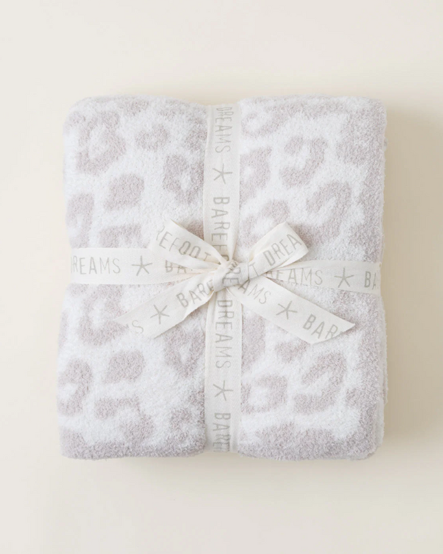 Barefoot Dreams CozyChic In the Wild Throw Blankets & Throws in Cream/Stone at Wrapsody