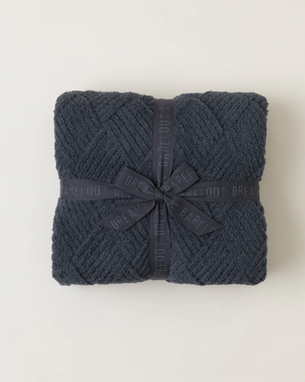 Barefoot Dreams Diamond Weave Blanket - Slate Blue Blankets & Throws in  at Wrapsody