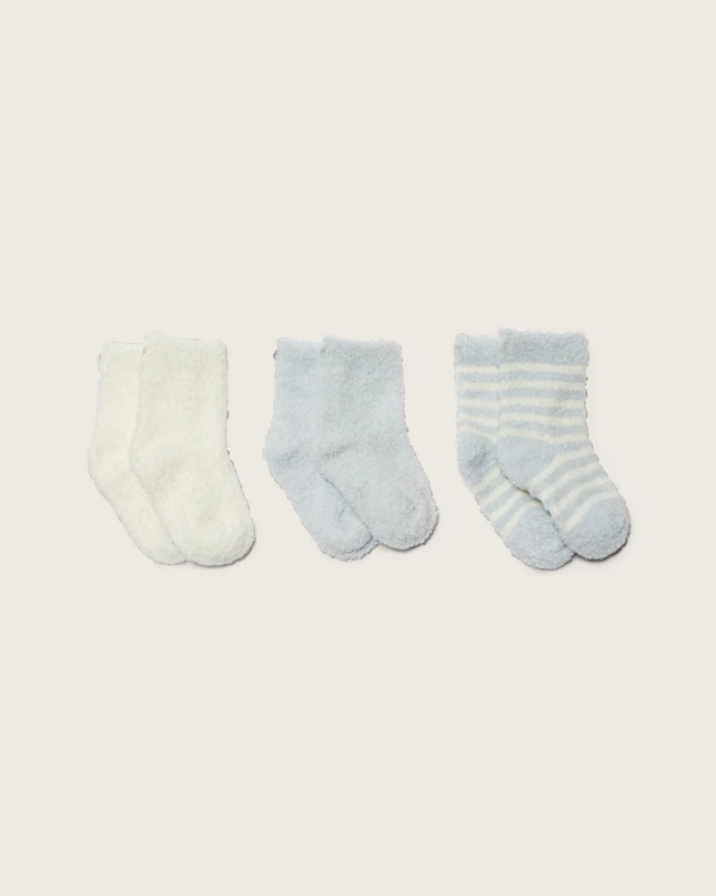 Barefoot Dreams CozyChic Infant Socks - Set of 3 Baby in Blue at Wrapsody