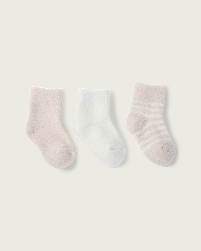 Barefoot Dreams CozyChic Infant Socks - Set of 3 Baby in Pink at Wrapsody