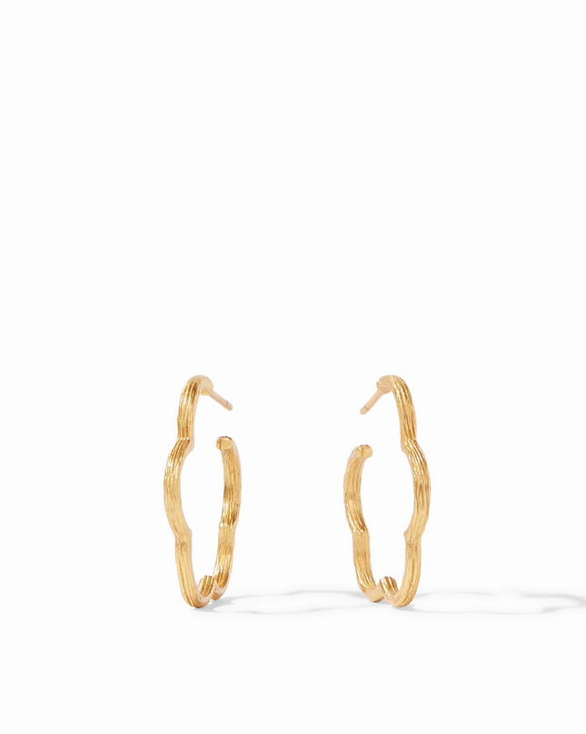 Julie Vos Gardenia Textured Hoop Earrings in Textured at Wrapsody