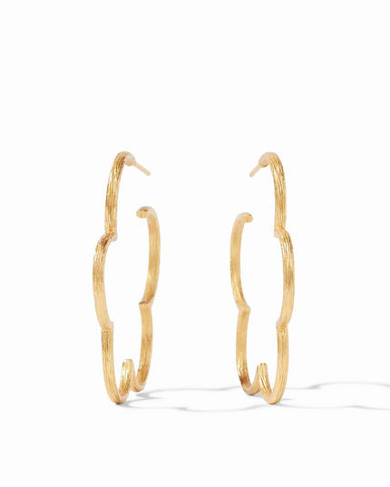 Julie Vos Gardenia Textured Hoop Earrings in Textured at Wrapsody