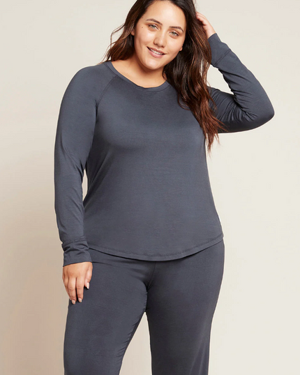 Goodnight Sleep Top Longsleeve Loungewear in Storm at Wrapsody