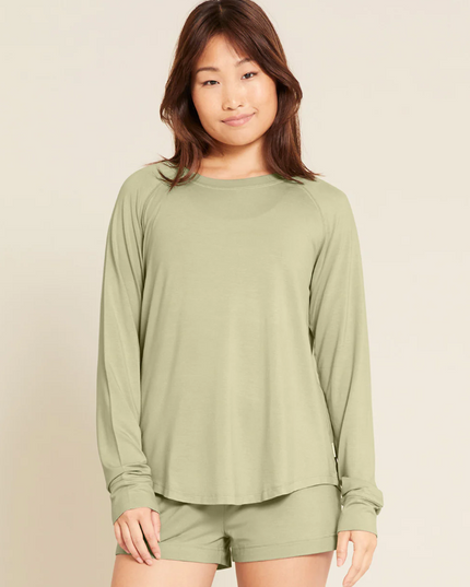 Goodnight Sleep Top Longsleeve Loungewear in Sage at Wrapsody