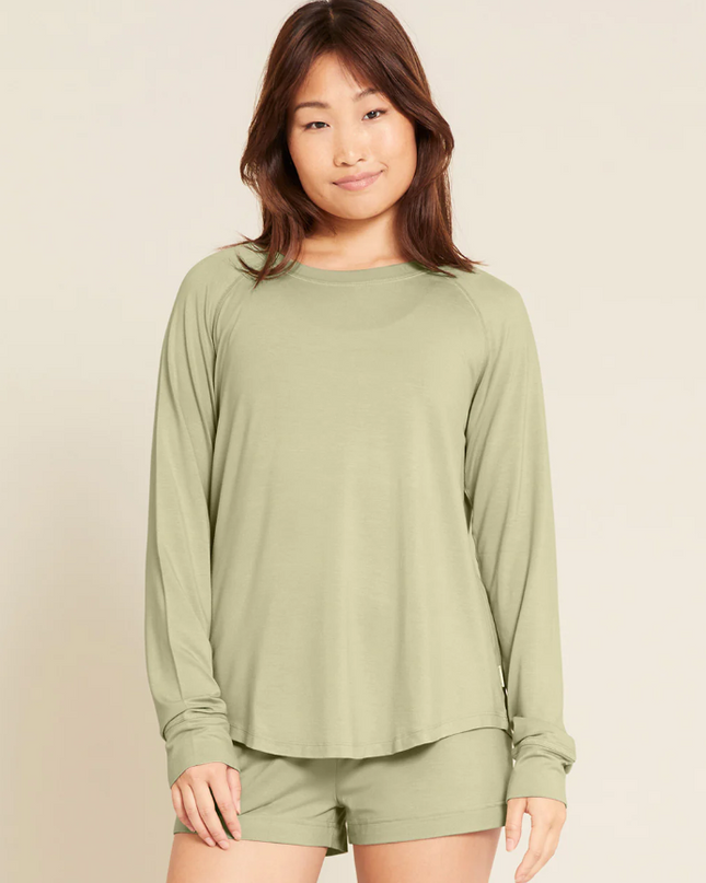 Goodnight Sleep Top Longsleeve Loungewear in Sage at Wrapsody