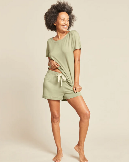 Goodnight Sleep Shorts Loungewear in Sage at Wrapsody