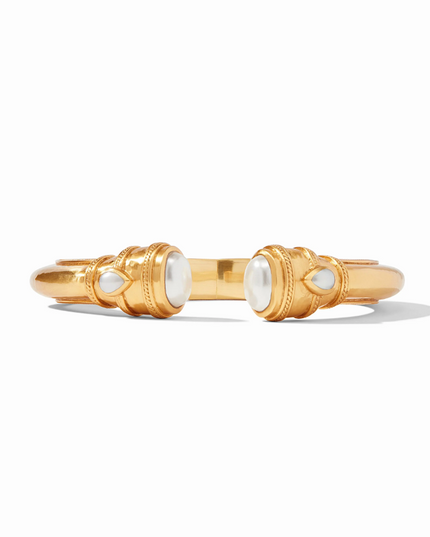 Julie Vos Cannes Demi Hinge Cuff Bracelets in Pearl at Wrapsody