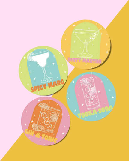 Bottoms Up Coasters Assorted Home Decor in at Wrapsody