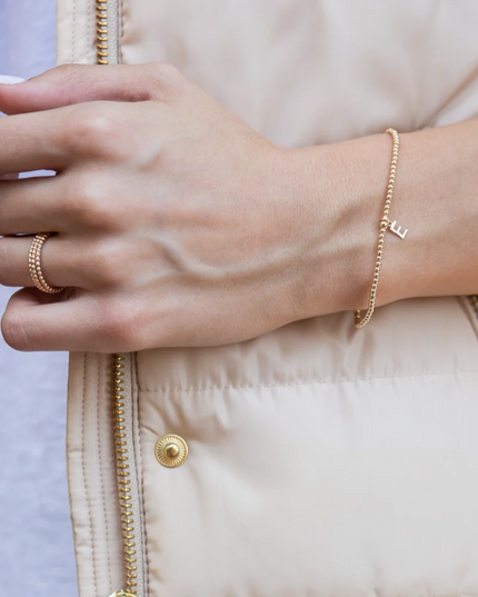 Enewton Respect Initial Charm Gold 2mm Bracelet Bracelets in at Wrapsody