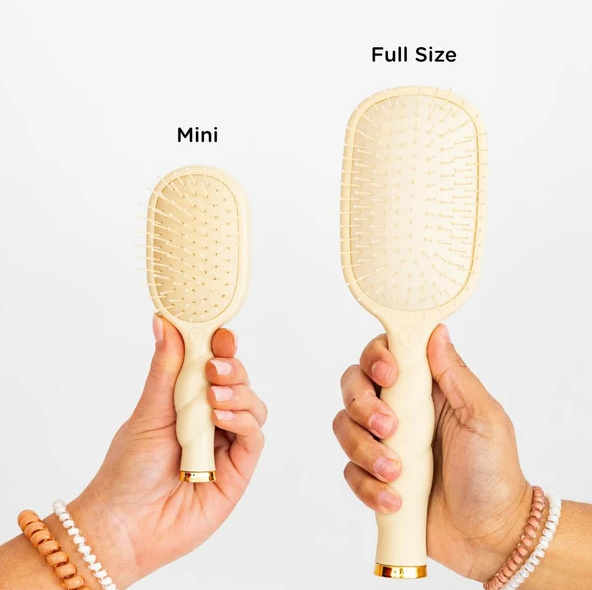 Teleties Medium Hair Detangler Tan Mini Brush Hair Accessories in at Wrapsody