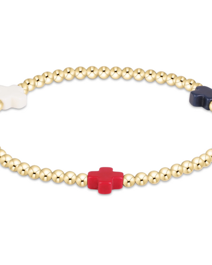 Extends Signature Cross 3mm Bracelet - Firecracker Bracelets in at Wrapsody