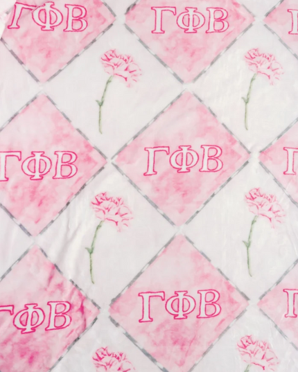 Sorority Flannel Fleece Blanket Greek in Gamma Phi Beta at Wrapsody