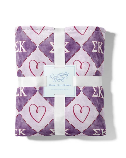 Sorority Flannel Fleece Blanket Greek in Sigma Kappa at Wrapsody