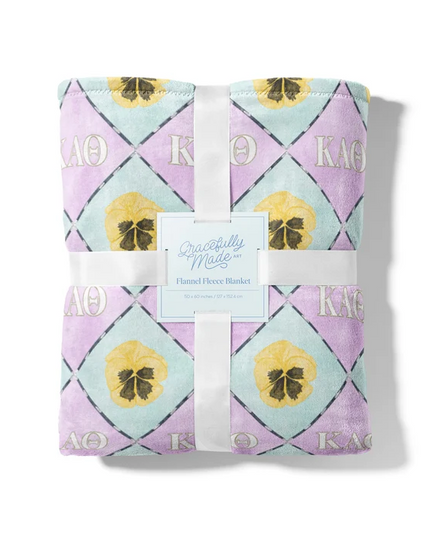 Sorority Flannel Fleece Blanket Greek in Kappa Alpha Theta at Wrapsody