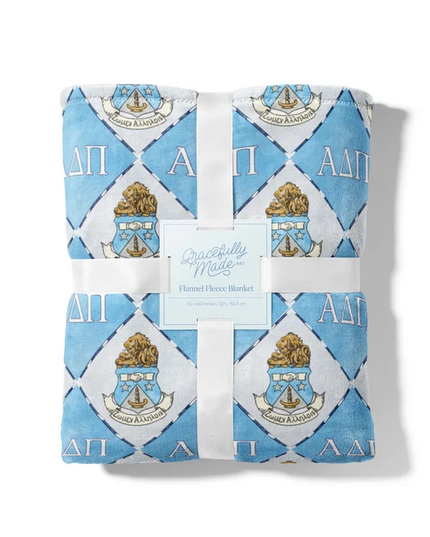 Sorority Flannel Fleece Blanket Greek in Alpha Delta Pi at Wrapsody