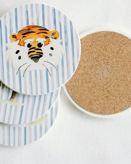 Auburn Striped Coasters Set of 4