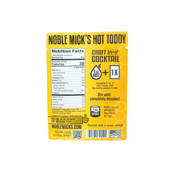 Noble Mick's Hot Toddy Cocktail Single