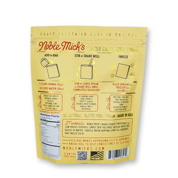 Noble Mick's Grapefruit Crush Frozen Cocktail Mix