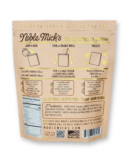 Noble Mick's Espresso Martini Frozen Cocktail Mix