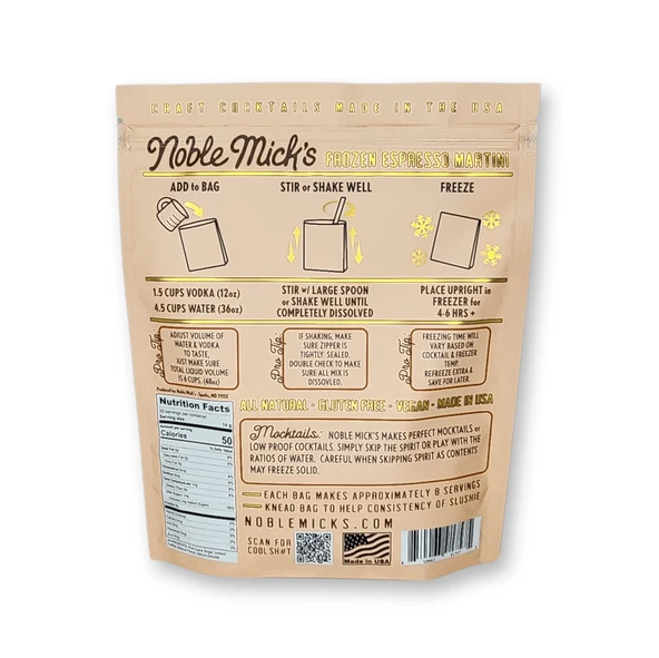 Noble Mick's Espresso Martini Frozen Cocktail Mix
