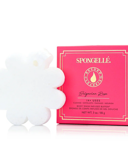 Spongelle Boxed Flower Sponge Bath & Body in Bulgarian Rose at Wrapsody