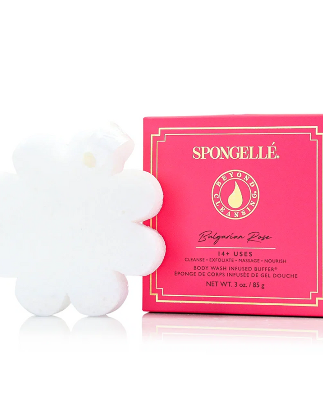 Spongelle Boxed Flower Sponge Bath & Body in Bulgarian Rose at Wrapsody