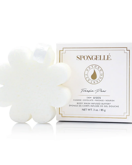 Spongelle Boxed Flower Sponge Bath & Body in Freesia Pear at Wrapsody