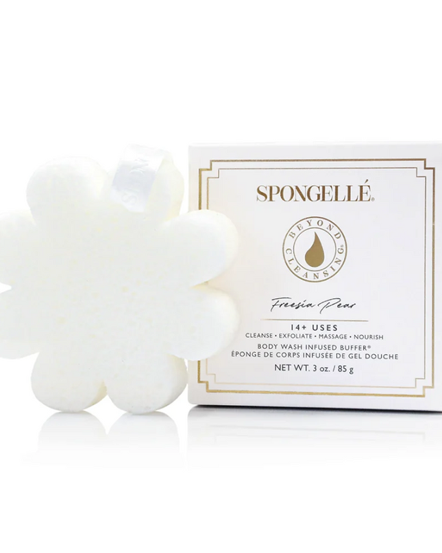 Spongelle Boxed Flower Sponge Bath & Body in Freesia Pear at Wrapsody