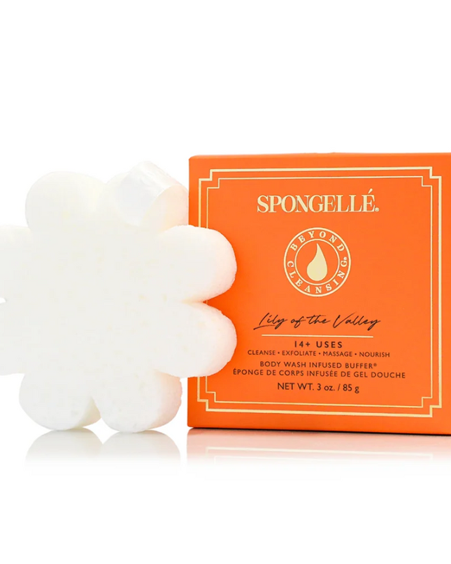 Spongelle Boxed Flower Sponge Bath & Body in Lily of the Valley at Wrapsody