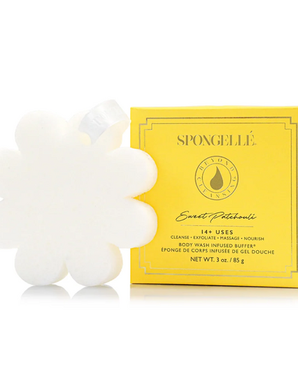 Spongelle Boxed Flower Sponge Bath & Body in Sweet Patchouli at Wrapsody