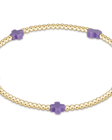 Enewton Small Signature Cross 2mm Bracelet - Purple