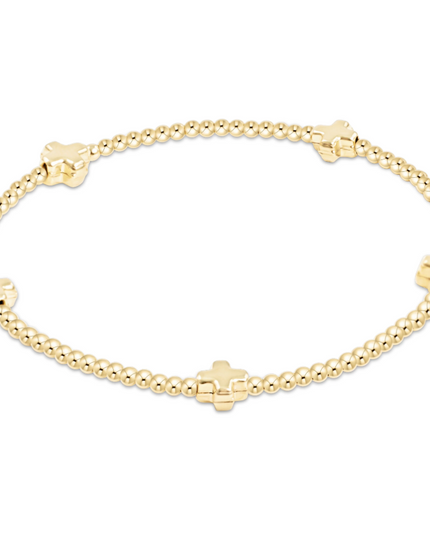 eGirl Signature Cross Small Pattern 2mm Bracelet - Gold