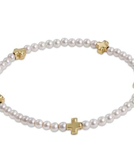Enewton 3mm Pearl Signature Cross Bracelet