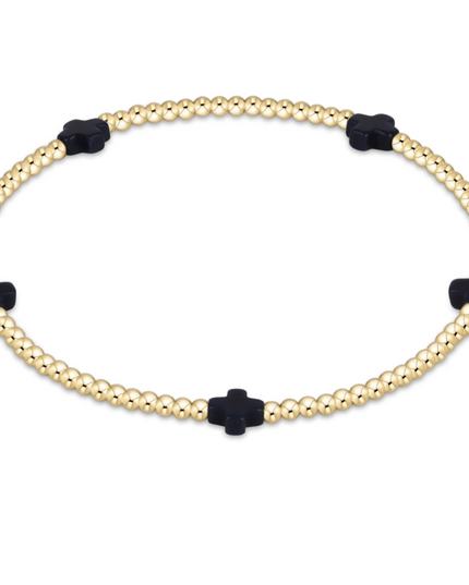 Enewton Small Signature Cross 2mm Bracelet - Navy Bracelets in at Wrapsody