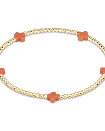 Enewton Small Signature Cross 2mm Bracelet - Coral Bracelets in at Wrapsody