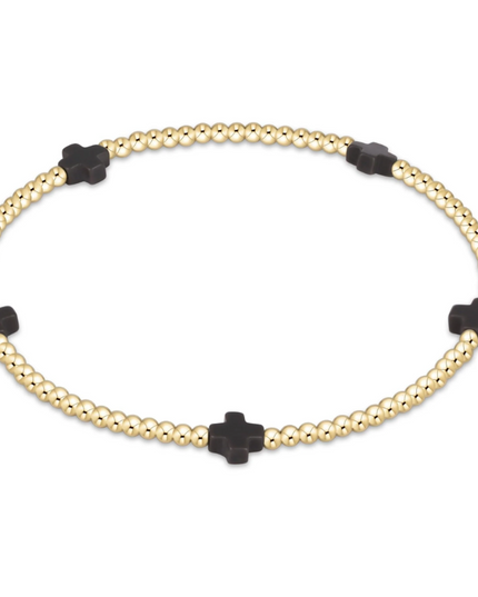 Enewton Small Signature Cross 2mm Bracelet - Charcoal Bracelets in at Wrapsody