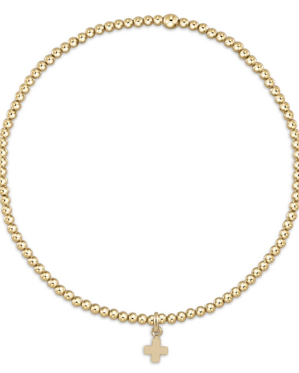 eGirl Signature Cross Gold Small Charm 2mm Bracelet