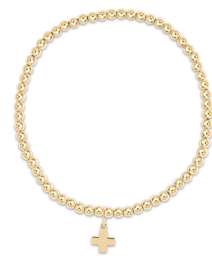 eGirl Classic Gold Signature Cross Charm 3mm Bracelet